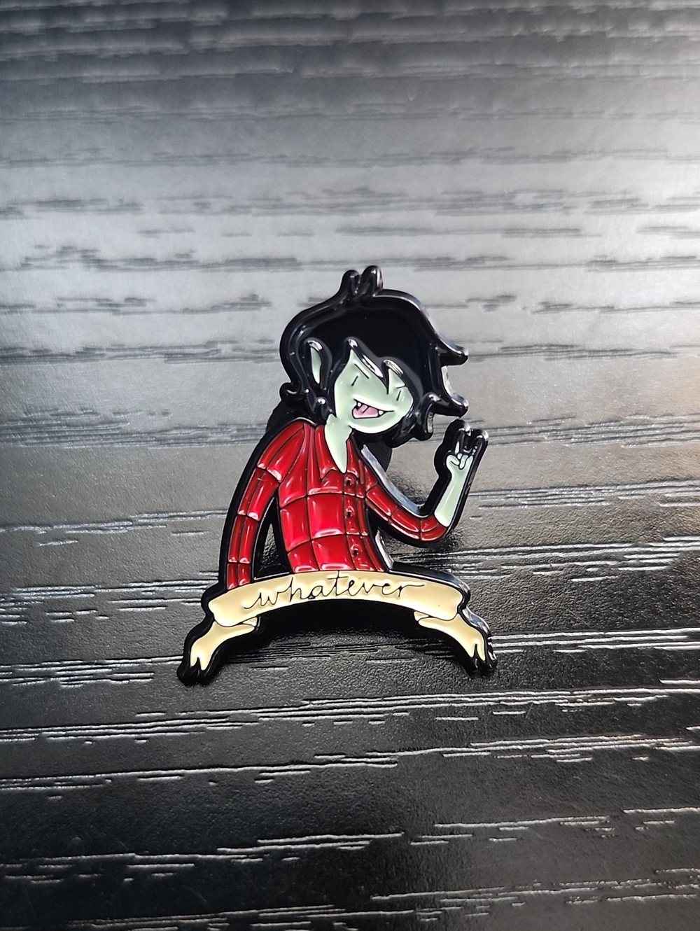 Adventure Time Marshall Lee Inspired Enamel Pin - Whatever